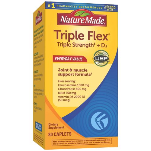 Nature Made TripleFlex Triple Strength Caplets with Vitamin D3; 80 Count